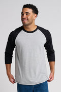 JERZEES Unisex Premium Blend Combed Ring Spun 3/4-Sleeve Raglan T-Shirt 560R Mens Apparel Shirts & Tops