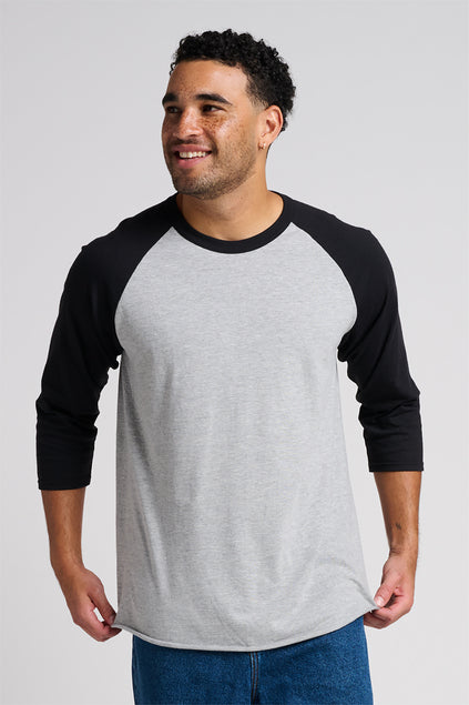 JERZEES Unisex Premium Blend Combed Ring Spun 3/4-Sleeve Raglan T-Shirt 560R Mens Apparel Shirts & Tops