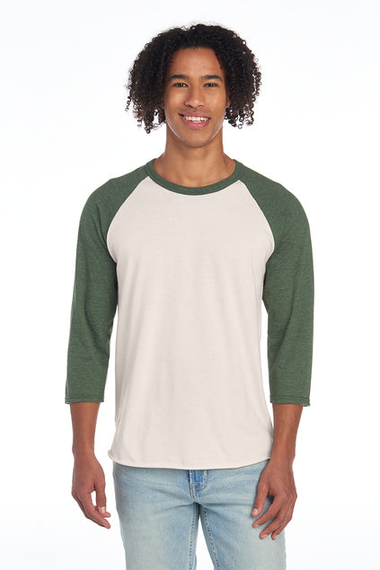 JERZEES Unisex Premium Blend Combed Ring Spun 3/4-Sleeve Raglan T-Shirt 560R Mens Apparel Shirts & Tops
