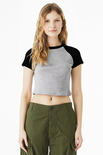 BELLA + CANVAS Women's Micro Rib Raglan Baby Tee BC1201