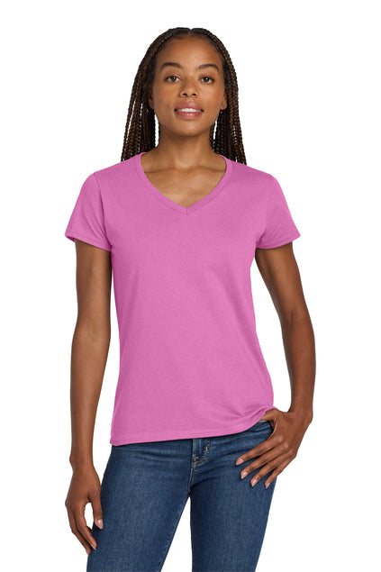 Gildan Women's Heavy Cotton 100% Cotton V-Neck T-Shirt 5V00L