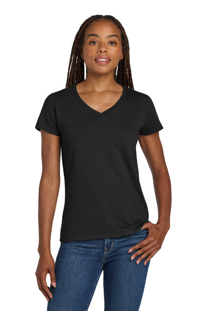 Gildan Women's Heavy Cotton 100% Cotton V-Neck T-Shirt 5V00L