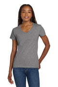 Gildan Women's Heavy Cotton 100% Cotton V-Neck T-Shirt 5V00L