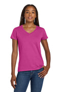 Gildan Women's Heavy Cotton 100% Cotton V-Neck T-Shirt 5V00L