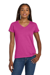 Gildan Women's Heavy Cotton 100% Cotton V-Neck T-Shirt 5V00L