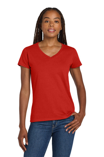 Gildan Women's Heavy Cotton 100% Cotton V-Neck T-Shirt 5V00L