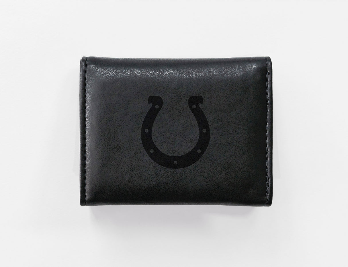 Rico Industries NFL  Indianapolis Colts  Laser Engraved Faux Leather Trifold Wallet-1