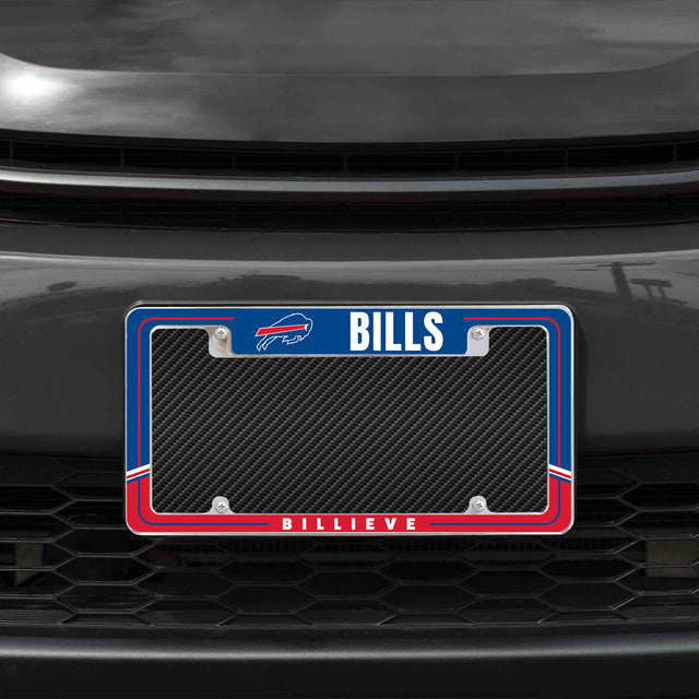 Rico Industries NFL  Buffalo Bills Two-Tone 12" x 6" Chrome License Plate Frame-1