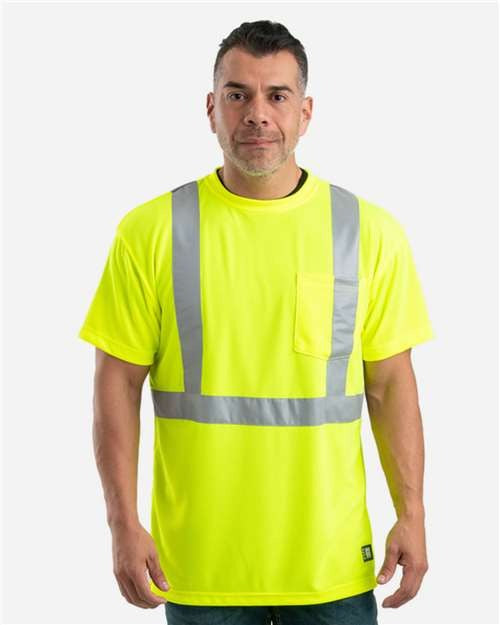 Berne Apparel Men's Hi-Vis Class 2 Performance Pocket T-Shirt-1