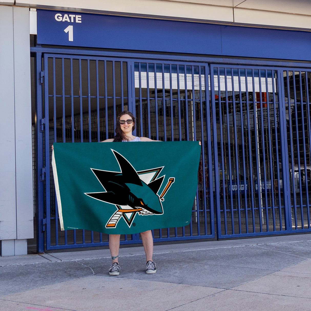 Rico Industries NHL  San Jose Sharks Standard 3' x 5' Banner Flag-4