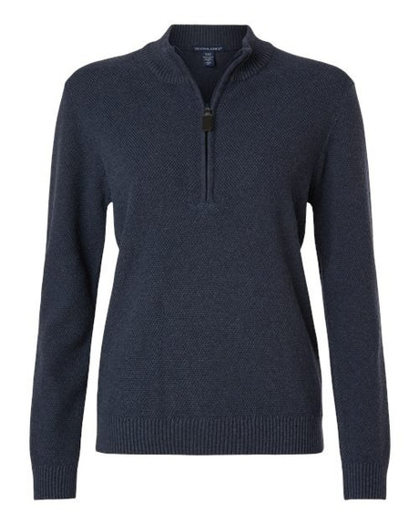 Devon & Jones Women's Hartland Textured Quarter Zip Sweater-1