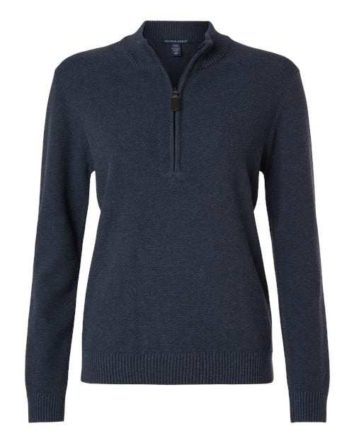 Devon & Jones Women's Hartland Textured Quarter Zip Sweater-1
