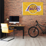 Rico Industries NBA  Los Angeles Lakers Yellow 3' x 5' Banner Flag-1
