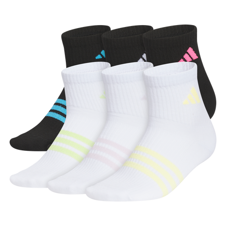adidas Girl's Superlite 3.0 6-Pack Quarter Sock Unisex Accessories Socks