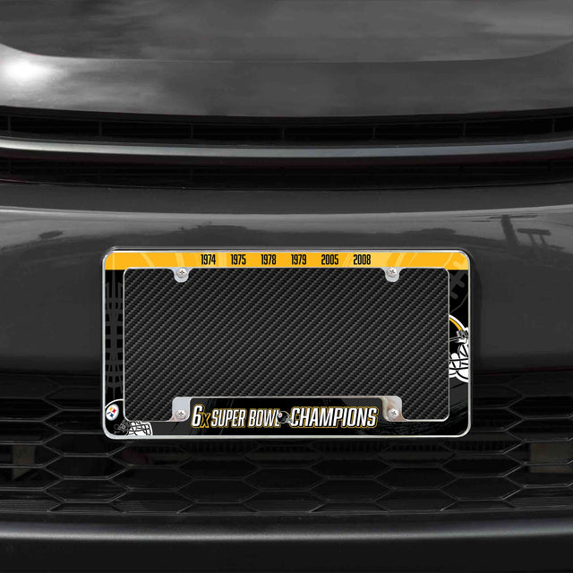 Rico Industries NFL  Pittsburgh Steelers Multi Champ 12" x 6" Chrome License Plate Frame-1