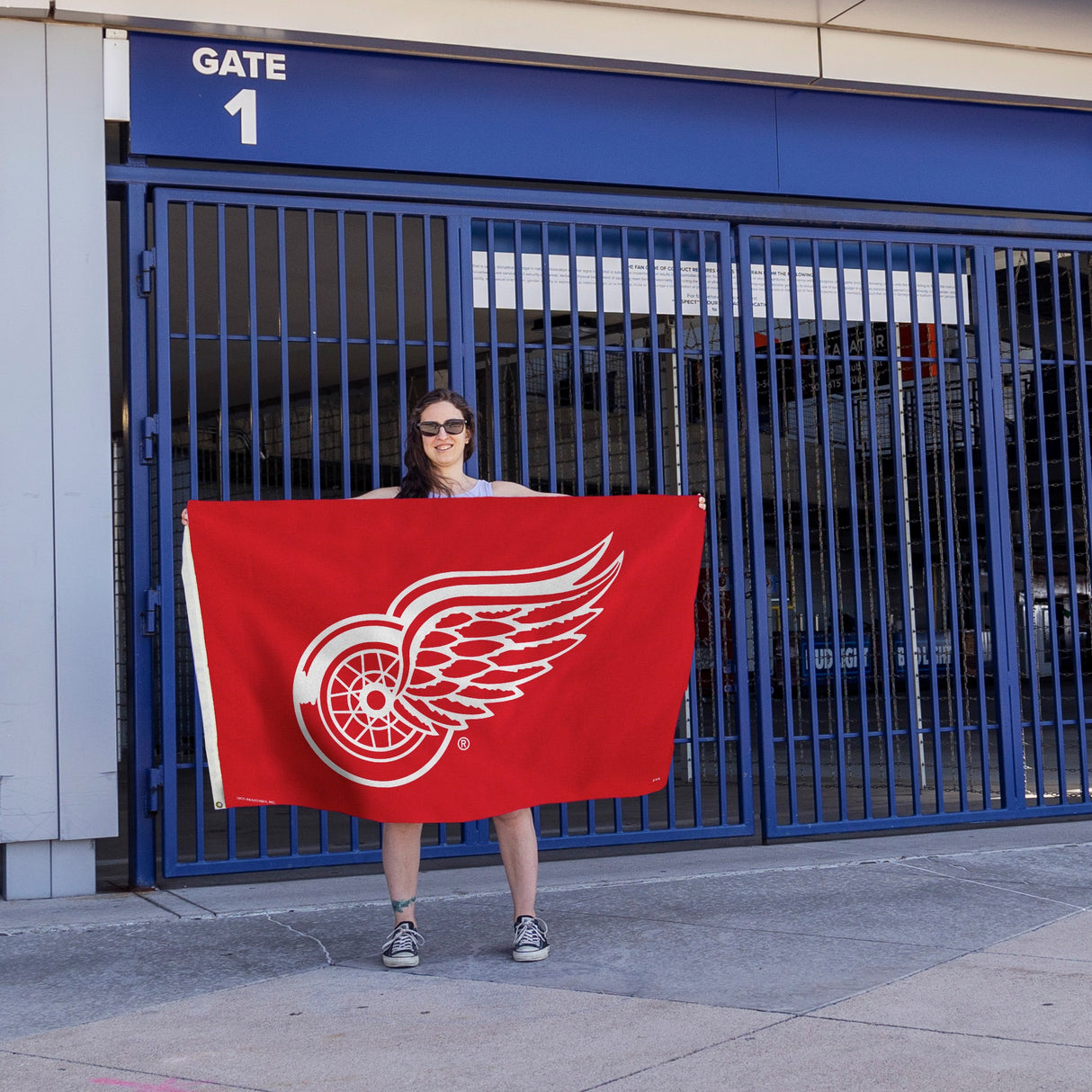 Rico Industries NHL  Detroit Red Wings Red 3' x 5' Banner Flag-4