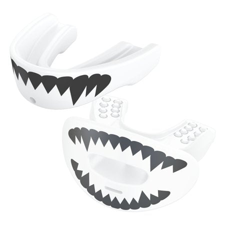 Shock Doctor 2 Pack White Fang Football Lipguard and Mouthguard Football Mouthguards Adult