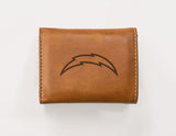 Rico Industries NFL  Los Angeles Chargers  Laser Engraved Faux Leather Trifold Wallet-1