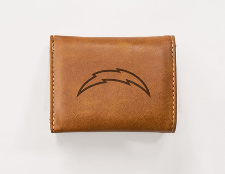 Rico Industries NFL  Los Angeles Chargers  Laser Engraved Faux Leather Trifold Wallet-1