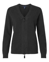 Devon & Jones Women's Hartland Textured Full Zip Sweater-1
