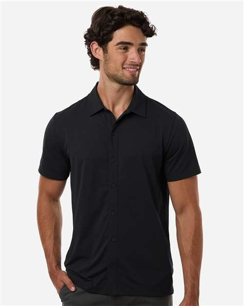 AllPro Men's Pro-Flex Sorona Button Down Short Sleeve Shirt-3
