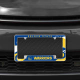 Rico Industries NBA  Golden State Warriors Wave 12" x 6" Chrome License Plate Frame-1