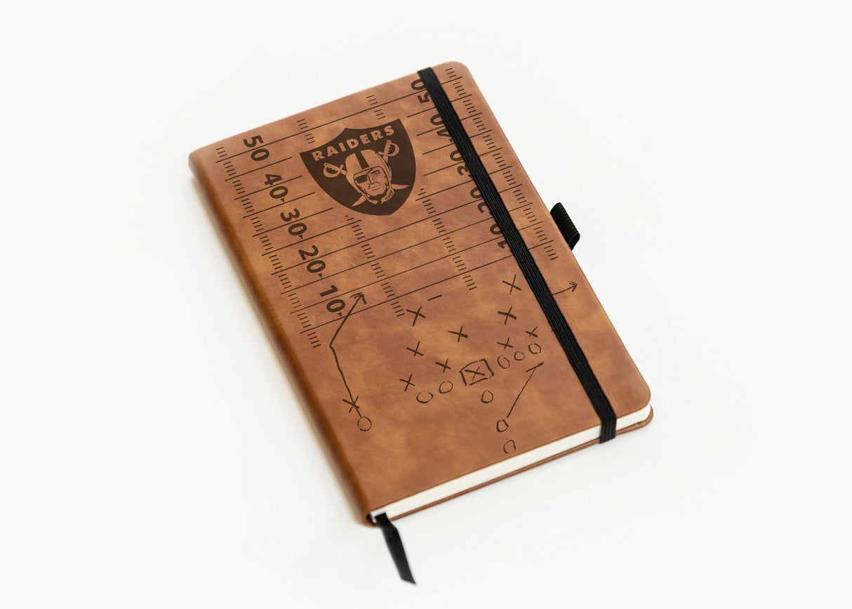 Rico Industries NFL  Las Vegas Raiders Brown Laser Engraved Small Notepad-2