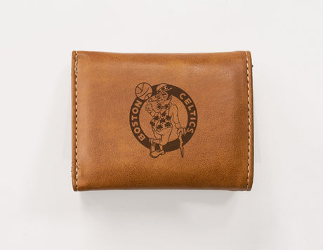 Rico Industries NBA  Boston Celtics  Laser Engraved Faux Leather Trifold Wallet-1