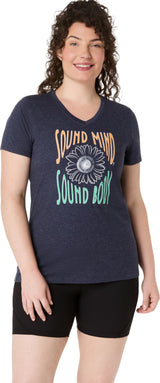 Asics Women's Sunflower Slogan V-Neck-1