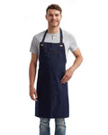 Artisan Collection by Reprime Barley Contrast Stitch Recycled Bib Apron-1
