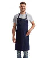 Artisan Collection by Reprime Barley Contrast Stitch Recycled Bib Apron-1