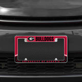 Rico Industries NCAA Georgia Bulldogs Two-Tone 12" x 6" Chrome License Plate Frame-1