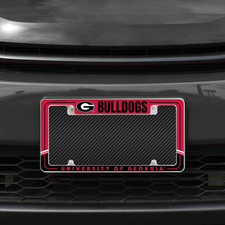 Rico Industries NCAA Georgia Bulldogs Two-Tone 12" x 6" Chrome License Plate Frame-1