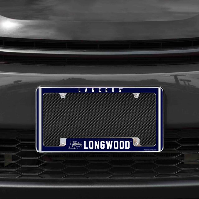Rico Industries NCAA Longwood Lancers 12" x 6" Chrome License Plate Frame-1