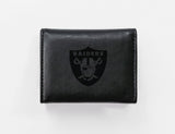 Rico Industries NFL  Las Vegas Raiders  Laser Engraved Faux Leather Trifold Wallet-1