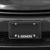 Rico Industries NCAA Oklahoma Sooners Carbon Fiber 12" x 6" Chrome License Plate Frame-1