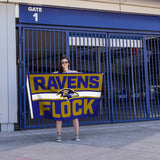 Rico Industries NFL  Baltimore Ravens Bold 3' x 5' Banner Flag-3