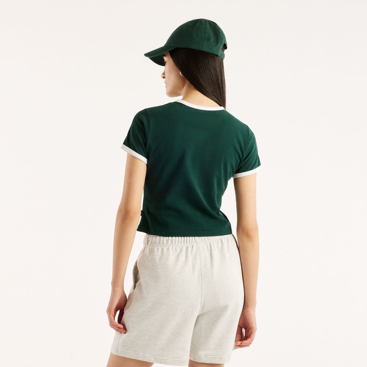 New Balance Women's Collegiate Badge Fitted Baby Ringer T-Shirt-2