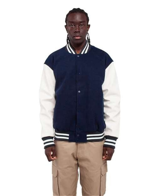 Shaka Wear Men's Letterman Jacket-1