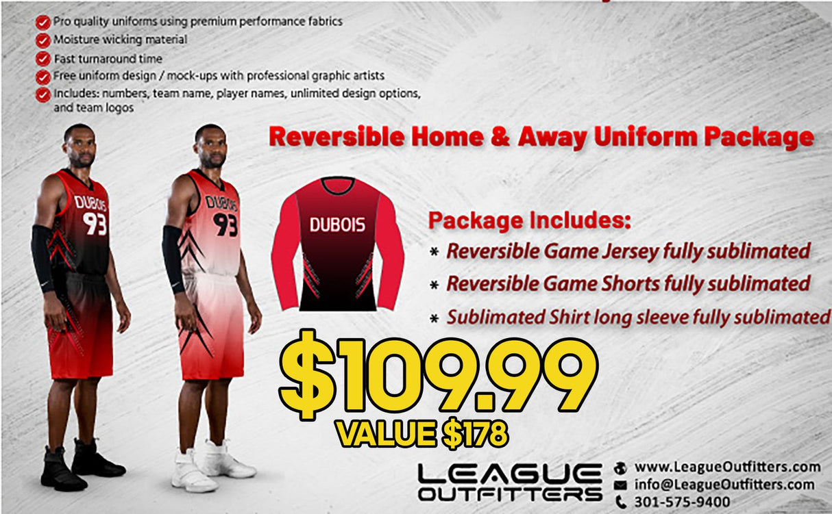 Free Throw Reversible Home & Away Premium Uniform Package