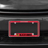 Rico Industries NHL  Chicago Blackhawks Classic 12" x 6" Chrome License Plate Frame-1