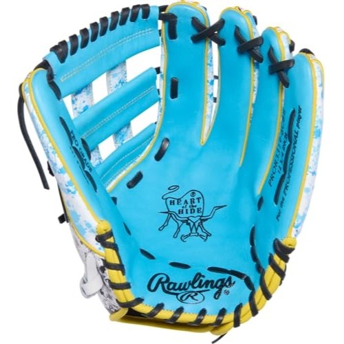 Rawlings Heart of the Hide Colorsync Blue Splatter 12.25" Baseball Glove-3