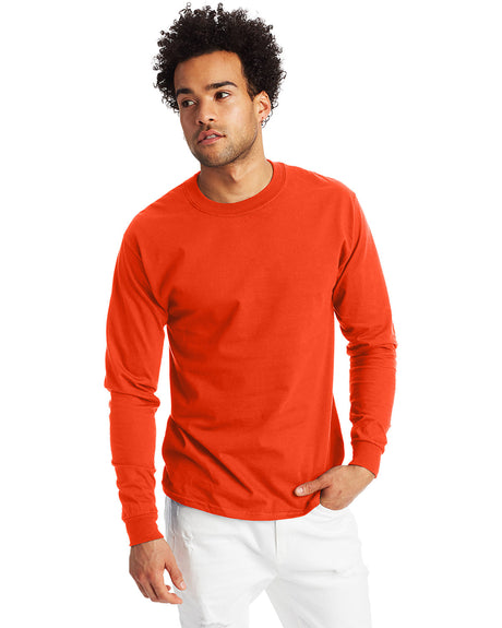 Hanes Men's Beefy-T 100% Cotton Long Sleeve T-Shirt 5186 Mens Apparel Shirts & Tops