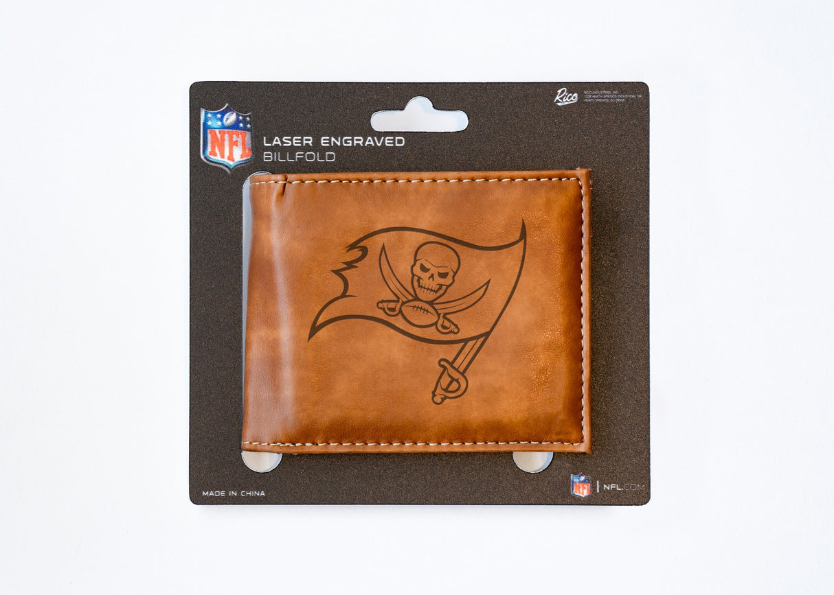 Rico Industries NFL  Tampa Bay Buccaneers  Laser Engraved Billfold Wallet-3