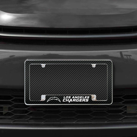Rico Industries NFL  Los Angeles Chargers Black 12" x 6" Chrome License Plate Frame-1