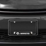 Rico Industries NCAA Iowa Hawkeyes Carbon Fiber 12" x 6" Chrome License Plate Frame-1