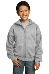 Port & Company - Youth Core Fleece Full-Zip Hooded Sweatshirt Youth Apparel Hoodies & Sweatshirts
