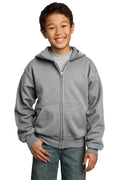 Port & Company - Youth Core Fleece Full-Zip Hooded Sweatshirt Youth Apparel Hoodies & Sweatshirts