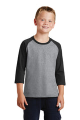 Port & Company - Youth Core Blend 3/4-Sleeve Raglan Tee