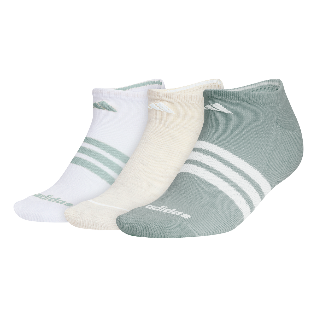 adidas Women's Cushioned 3-Stripe 4.0 3-Pack No Show Sock Unisex Accessories Socks
